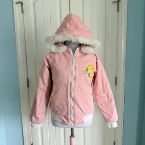 Kawaii Warm Pastel Pink Moon Bow Jacket